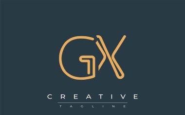 Soyut Harflerle GX Minimalist Çizgi Sanat Logosu Tasarımı. Gösterişli bir sanat tarzına sahip soyut minimalist logo tasarımı.