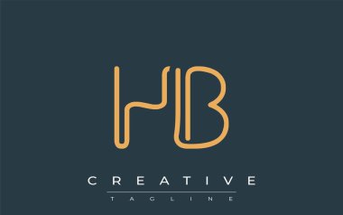 Soyut Harflerle HB Minimalist Çizgi Sanat Logosu Tasarımı. Gösterişli bir sanat tarzına sahip soyut minimalist logo tasarımı.