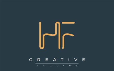 Soyut Harflerle HF Minimalist Çizgi Sanat Logosu Tasarımı. Gösterişli bir sanat tarzına sahip soyut minimalist logo tasarımı.