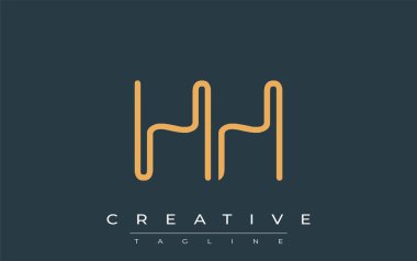 Soyut Harflerle HH Minimalist Çizgi Sanat Logosu Tasarımı. Gösterişli bir sanat tarzına sahip soyut minimalist logo tasarımı.