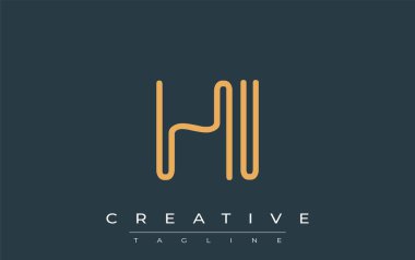 Soyut Harflerle Minimalist Çizgi Sanat Logosu Tasarımı. Gösterişli bir sanat tarzına sahip soyut minimalist logo tasarımı.