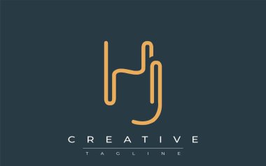 Soyut Harflerle HJ Minimalist Çizgi Sanat Logosu Tasarımı. Gösterişli bir sanat tarzına sahip soyut minimalist logo tasarımı.