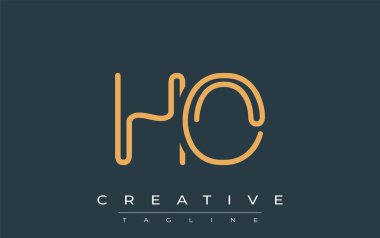 Soyut Harflerle HO Minimalist Çizgi Sanat Logosu Tasarımı. Gösterişli bir sanat tarzına sahip soyut minimalist logo tasarımı.