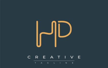 Soyut Harflerle HP Minimalist Çizgi Sanat Logosu Tasarımı. Gösterişli bir sanat tarzına sahip soyut minimalist logo tasarımı.