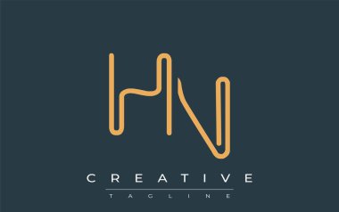 Soyut Harflerle HN Minimalist Çizgi Sanat Logosu Tasarımı. Gösterişli bir sanat tarzına sahip soyut minimalist logo tasarımı.