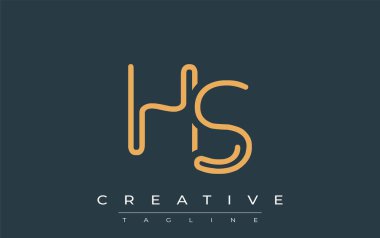 Soyut Harflerle HS Minimalist Çizgi Sanat Logosu Tasarımı. Gösterişli bir sanat tarzına sahip soyut minimalist logo tasarımı.