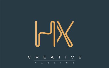 Soyut Harflerle HX Minimalist Çizgi Sanat Logosu Tasarımı. Gösterişli bir sanat tarzına sahip soyut minimalist logo tasarımı.
