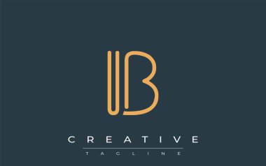 Soyut Harflerle IB Minimalist Çizgi Sanat Logosu Tasarımı. Gösterişli bir sanat tarzına sahip soyut minimalist logo tasarımı.