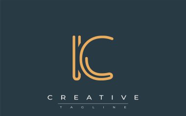 Soyut Harflerle IC Minimalist Çizgi Sanat Logosu Tasarımı. Gösterişli bir sanat tarzına sahip soyut minimalist logo tasarımı.