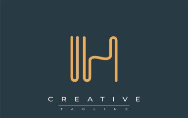 Soyut Harflerle IH Minimalist Çizgi Sanat Logosu Tasarımı. Gösterişli bir sanat tarzına sahip soyut minimalist logo tasarımı.