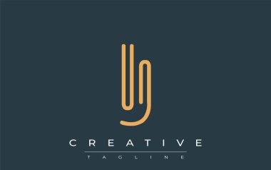 Soyut Harflerle IJ Minimalist Çizgi Sanat Logosu Tasarımı. Gösterişli bir sanat tarzına sahip soyut minimalist logo tasarımı.