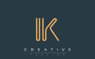 Soyut Harflerle IK Minimalist Çizgi Sanat Logosu Tasarımı. Gösterişli bir sanat tarzına sahip soyut minimalist logo tasarımı.
