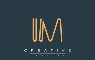 Soyut Harflerle birlikte IM Minimalist Satır Sanat Logosu Tasarımı. Gösterişli bir sanat tarzına sahip soyut minimalist logo tasarımı.
