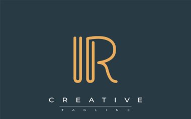 IR Minimalist Çizgi Sanat Logosu Tasarımı ve Soyut Harfler. Gösterişli bir sanat tarzına sahip soyut minimalist logo tasarımı.