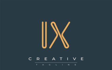 Soyut Harflerle IX Minimalist Çizgi Sanat Logosu Tasarımı. Gösterişli bir sanat tarzına sahip soyut minimalist logo tasarımı.