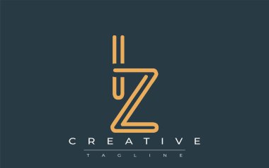Soyut Harflerle IZ Minimalist Çizgi Sanat Logosu Tasarımı. Gösterişli bir sanat tarzına sahip soyut minimalist logo tasarımı.