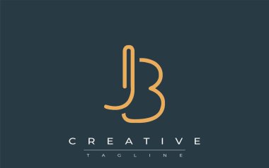 Soyut Harflerle JB Minimalist Çizgi Sanat Logosu Tasarımı. Gösterişli bir sanat tarzına sahip soyut minimalist logo tasarımı.