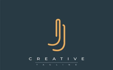 Soyut Harflerle JJ Minimalist Çizgi Sanat Logosu Tasarımı. Gösterişli bir sanat tarzına sahip soyut minimalist logo tasarımı.