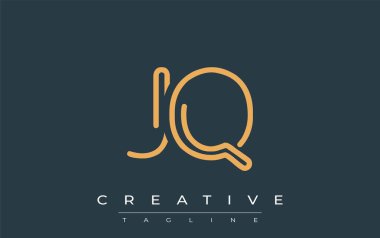 Soyut Harflerle JQ Minimalist Çizgi Sanat Logosu Tasarımı. Gösterişli bir sanat tarzına sahip soyut minimalist logo tasarımı.