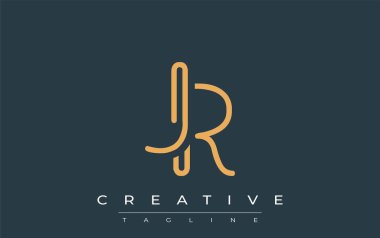 Soyut Harflerle JR Minimalist Çizgi Sanat Logosu Tasarımı. Gösterişli bir sanat tarzına sahip soyut minimalist logo tasarımı.