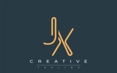 Soyut Harflerle JX Minimalist Çizgi Sanat Logosu Tasarımı. Gösterişli bir sanat tarzına sahip soyut minimalist logo tasarımı.
