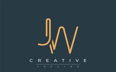 Soyut Harflerle JW Minimalist Çizgi Sanat Logosu Tasarımı. Gösterişli bir sanat tarzına sahip soyut minimalist logo tasarımı.