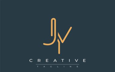 Soyut Harflerle JY Minimalist Çizgi Sanat Logosu Tasarımı. Gösterişli bir sanat tarzına sahip soyut minimalist logo tasarımı.