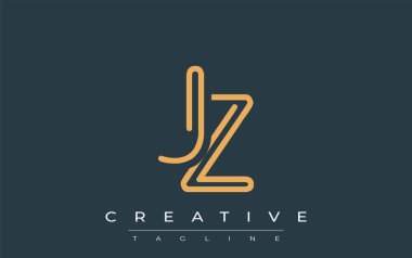 Soyut Harflerle JZ Minimalist Çizgi Sanat Logosu Tasarımı. Gösterişli bir sanat tarzına sahip soyut minimalist logo tasarımı.