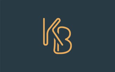 Soyut Harflerle KB Minimalist Çizgi Sanat Logosu Tasarımı. Gösterişli bir sanat tarzına sahip soyut minimalist logo tasarımı.