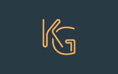 Soyut Harflerle KG Minimalist Çizgi Sanat Logosu Tasarımı. Gösterişli bir sanat tarzına sahip soyut minimalist logo tasarımı.