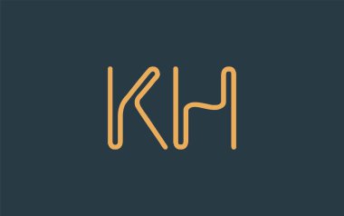 Soyut Harflerle KH Minimalist Çizgi Sanat Logosu Tasarımı. Gösterişli bir sanat tarzına sahip soyut minimalist logo tasarımı.