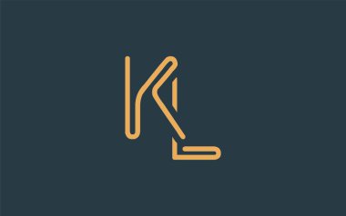 Soyut Harflerle KL Minimalist Çizgi Sanat Logosu Tasarımı. Gösterişli bir sanat tarzına sahip soyut minimalist logo tasarımı.