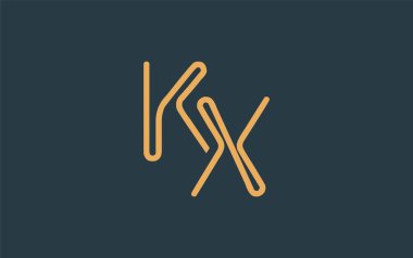 Soyut Harflerle KX Minimalist Çizgi Sanat Logosu Tasarımı. Gösterişli bir sanat tarzına sahip soyut minimalist logo tasarımı.