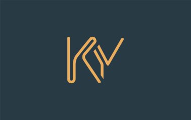 Soyut Harflerle KY Minimalist Çizgi Sanat Logosu Tasarımı. Gösterişli bir sanat tarzına sahip soyut minimalist logo tasarımı.