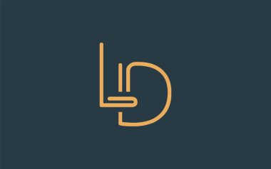LD Minimalist Çizgi Sanat Logosu Tasarımı ve Soyut Harfler. Gösterişli bir sanat tarzına sahip soyut minimalist logo tasarımı.