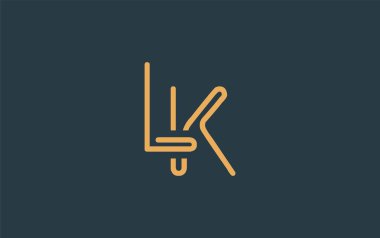 Soyut Harflerle LK Minimalist Çizgi Sanat Logosu Tasarımı. Gösterişli bir sanat tarzına sahip soyut minimalist logo tasarımı.