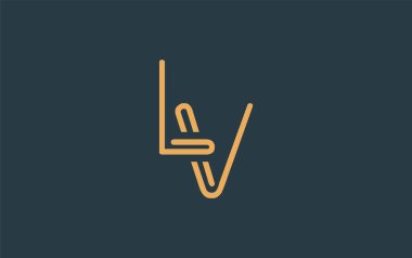 Soyut Harflerle LV Minimalist Çizgi Sanat Logosu Tasarımı. Gösterişli bir sanat tarzına sahip soyut minimalist logo tasarımı.