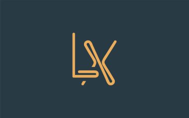 Soyut Harflerle LX Minimalist Çizgi Sanat Logosu Tasarımı. Gösterişli bir sanat tarzına sahip soyut minimalist logo tasarımı.