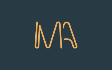 Ma Minimalist Çizgi Sanat Logosu Tasarımı ve Soyut Harfler. Gösterişli bir sanat tarzına sahip soyut minimalist logo tasarımı.