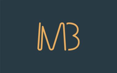 Soyut Harflerle MB Minimalist Çizgi Sanat Logosu Tasarımı. Gösterişli bir sanat tarzına sahip soyut minimalist logo tasarımı.