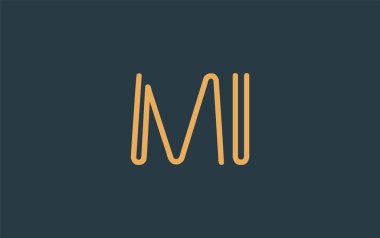 Soyut Harflerle MI Minimalist Çizgi Sanat Logosu Tasarımı. Gösterişli bir sanat tarzına sahip soyut minimalist logo tasarımı.
