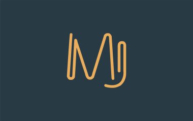 Soyut Harflerle MJ Minimalist Çizgi Sanat Logosu Tasarımı. Gösterişli bir sanat tarzına sahip soyut minimalist logo tasarımı.