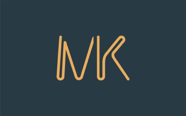 Soyut Harflerle MK Minimalist Çizgi Sanat Logosu Tasarımı. Gösterişli bir sanat tarzına sahip soyut minimalist logo tasarımı.