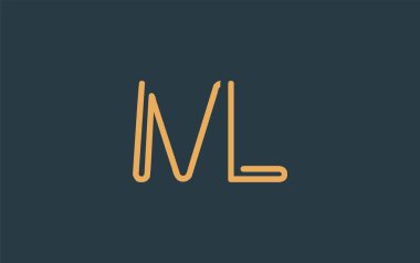 Soyut Harflerle ML Minimalist Çizgi Sanat Logosu Tasarımı. Gösterişli bir sanat tarzına sahip soyut minimalist logo tasarımı.