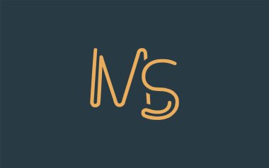 Soyut Harflerle MS Minimalist Çizgi Sanat Logosu Tasarımı. Gösterişli bir sanat tarzına sahip soyut minimalist logo tasarımı.