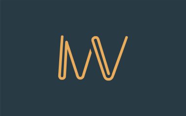 Soyut Harflerle MV Minimalist Çizgi Sanat Logosu Tasarımı. Gösterişli bir sanat tarzına sahip soyut minimalist logo tasarımı.