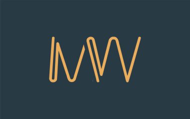 Soyut Harflerle MW Minimalist Çizgi Sanat Logosu Tasarımı. Gösterişli bir sanat tarzına sahip soyut minimalist logo tasarımı.