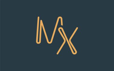 Soyut Harflerle MX Minimalist Çizgi Sanat Logosu Tasarımı. Gösterişli bir sanat tarzına sahip soyut minimalist logo tasarımı.