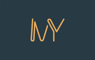 Benim Minimalist Çizgi Sanat Logosu Tasarım ve Soyut Harfler. Gösterişli bir sanat tarzına sahip soyut minimalist logo tasarımı.
