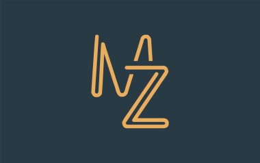 Soyut Harflerle MZ Minimalist Çizgi Sanat Logosu Tasarımı. Gösterişli bir sanat tarzına sahip soyut minimalist logo tasarımı.